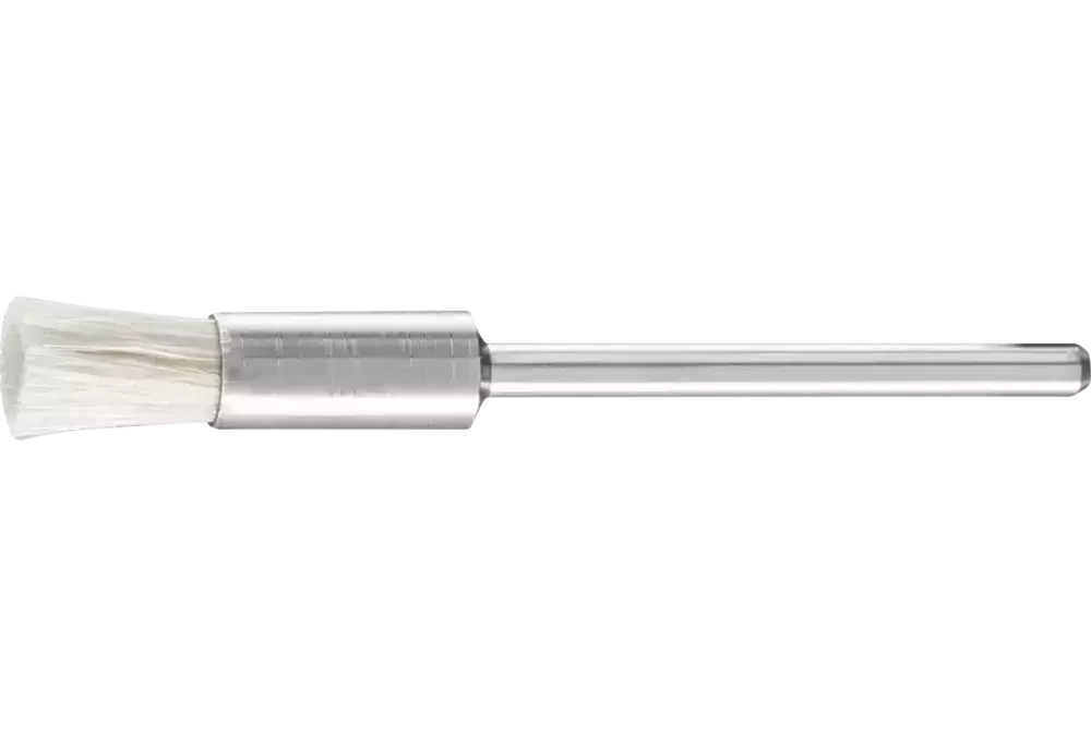 Miniaturowa szczotka-pędzelek PBU Ø5 mm trzpień Ø2,34 mm białe włosie kozie 1