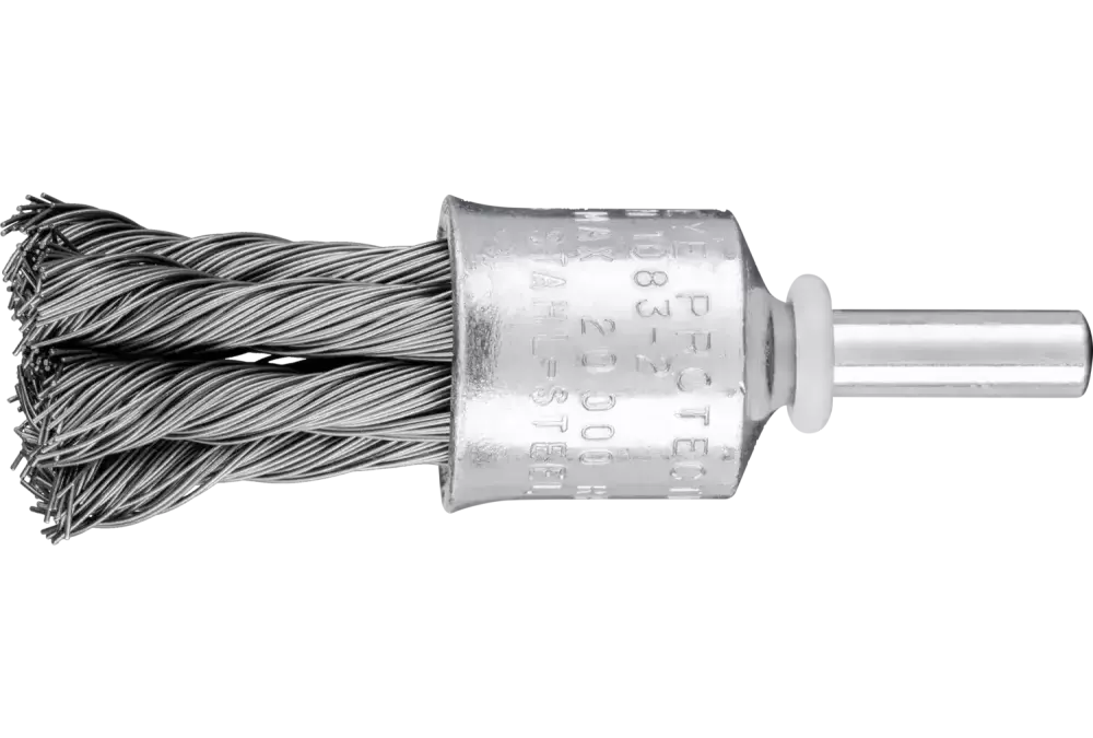Pleciona szczotka-pędzelek PBG Ø19 mm trzpień Ø6 mm drut stalowy Ø0,35 1