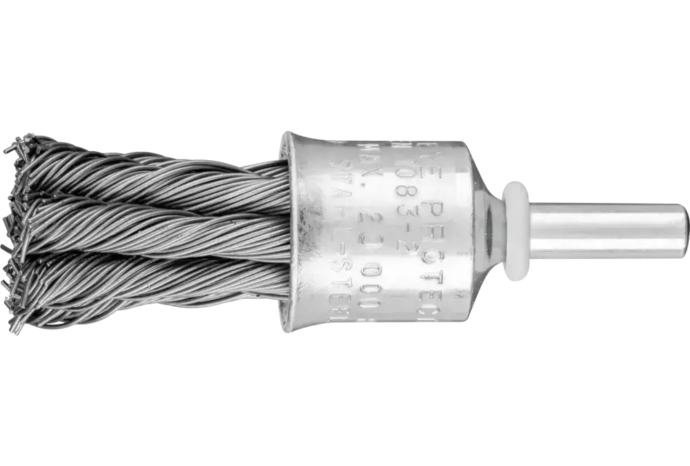 Pleciona szczotka-pędzelek PBG Ø19 mm trzpień Ø6 mm drut stalowy Ø0,50 1