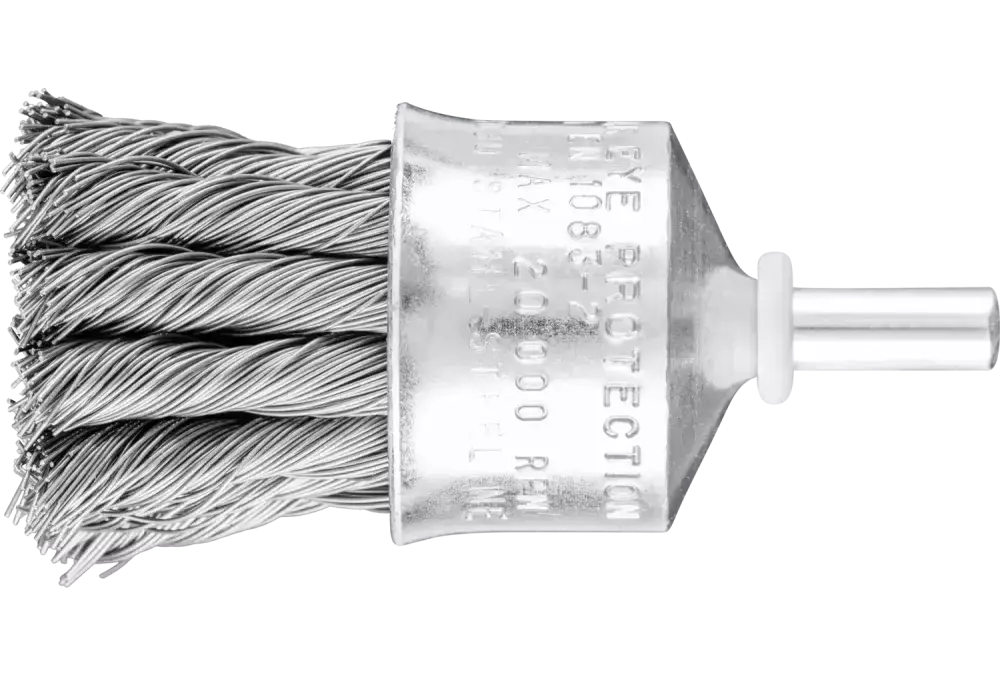 Pleciona szczotka-pędzelek PBG Ø30 mm trzpień Ø6 mm drut stalowy Ø0,35 1