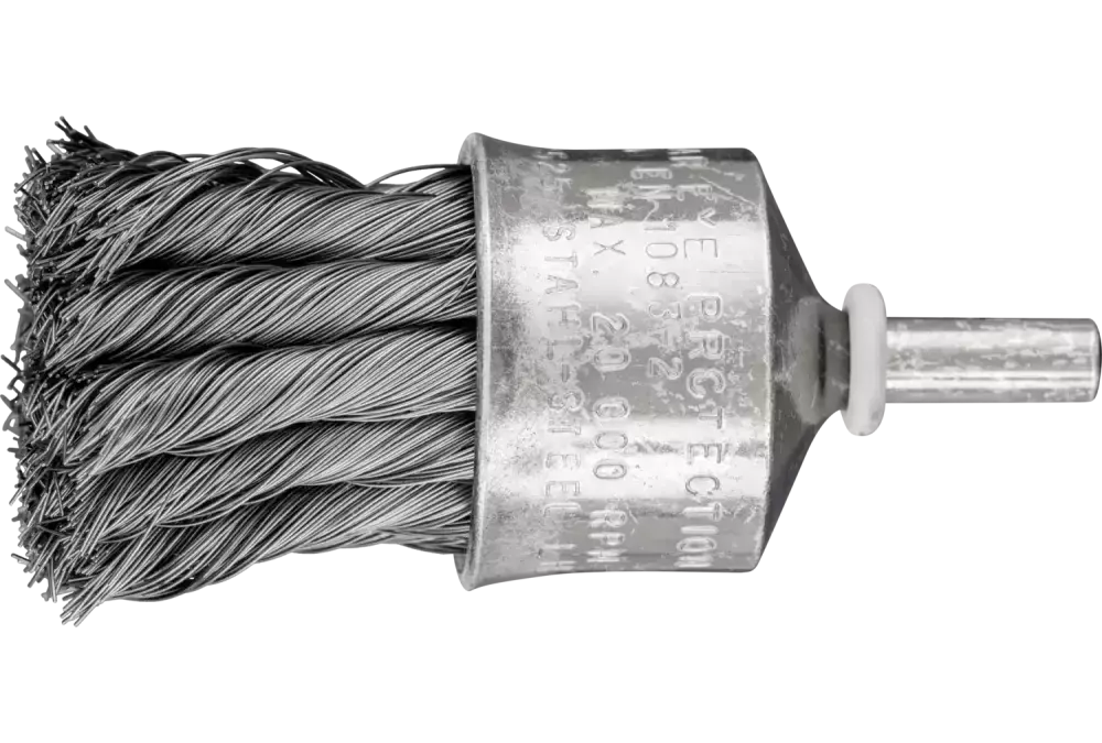 Pleciona szczotka-pędzelek PBG Ø30 mm trzpień Ø6 mm drut stalowy Ø0,25 1