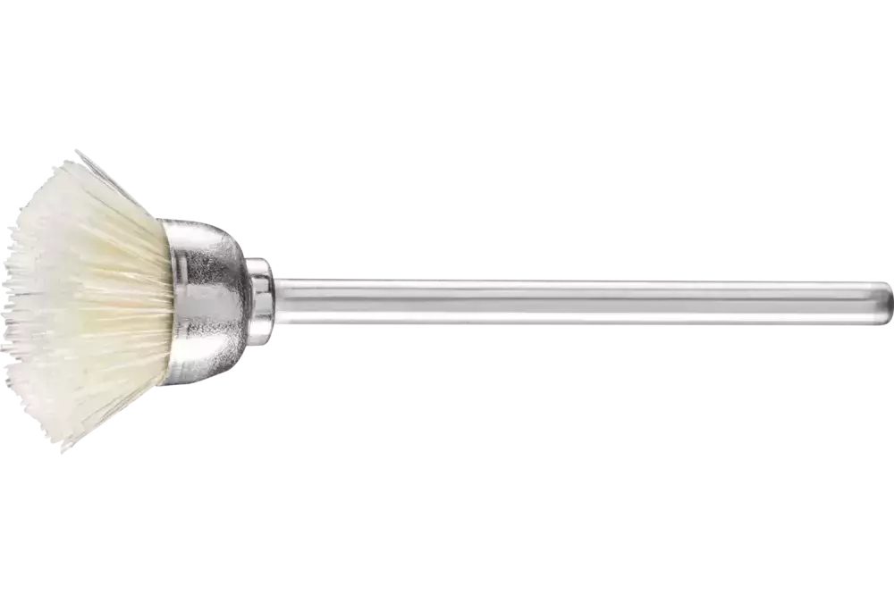 Miniaturowa szczotka garnkowa TBU Ø15 mm trzpień Ø2,34 mm biała szczecina 1