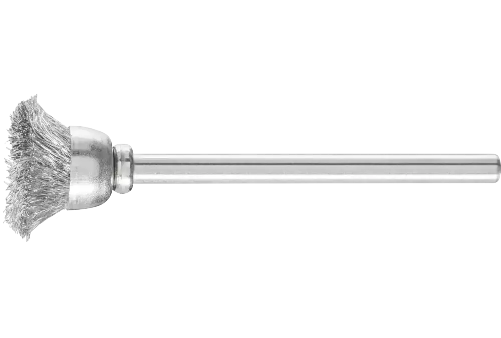 Miniaturowa szczotka garnkowa TBU Ø15 mm trzpień Ø3 mm drut stalowy Ø0,10 1
