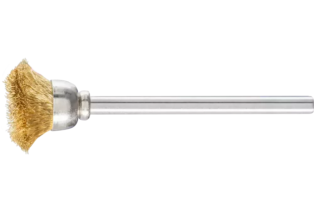 Miniaturowa szczotka garnkowa TBU Ø15 mm trzpień Ø3 mm drut mosiężny Ø0,10 1