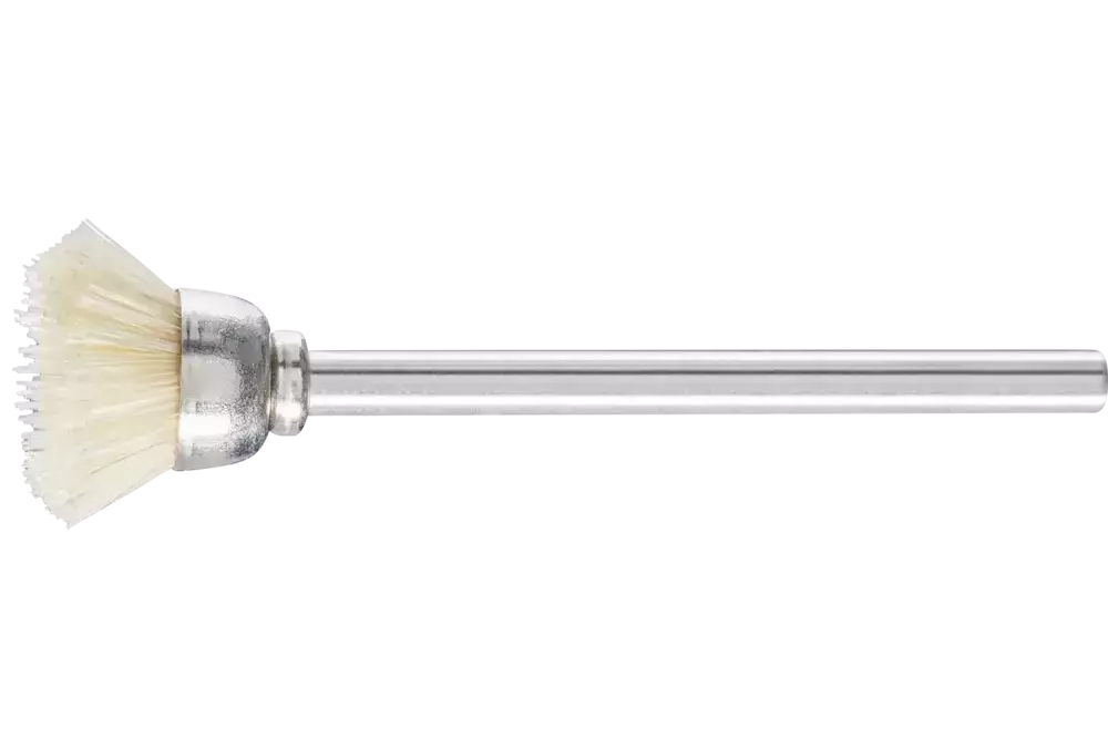 Miniaturowa szczotka garnkowa TBU Ø15 mm trzpień Ø3 mm biała szczecina 1