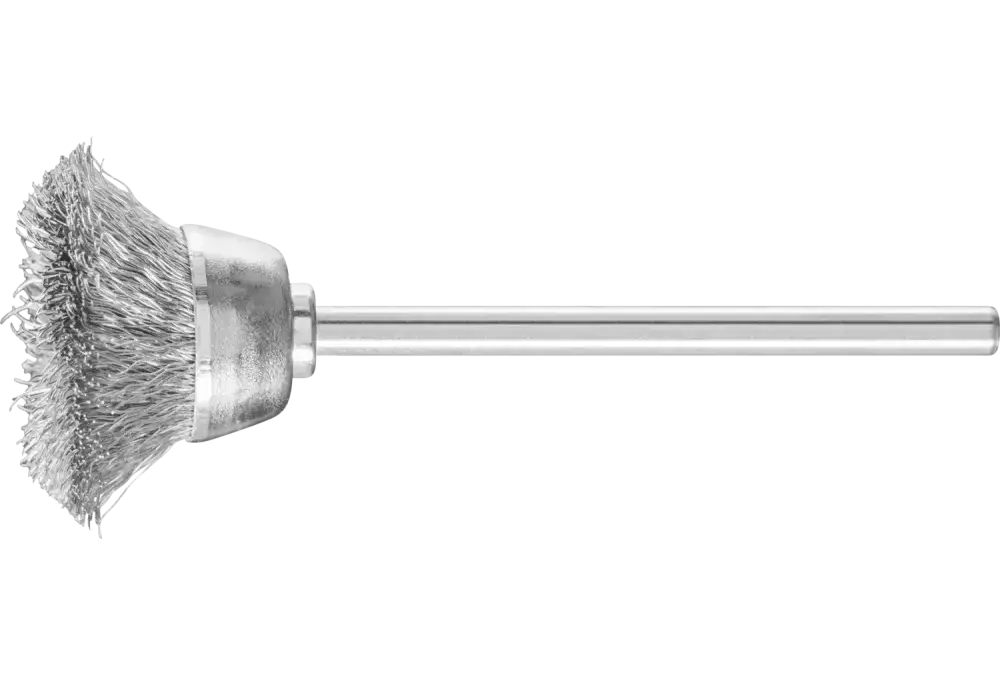 Miniaturowa szczotka garnkowa TBU Ø18 mm trzpień Ø2,34 mm drut stalowy Ø0,10 1