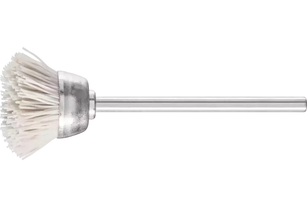 Miniaturowa szczotka garnkowa TBU Ø18 mm trzpień Ø2,34 mm włókno z tlenku glinu Ø0,30 ziarno 600 1