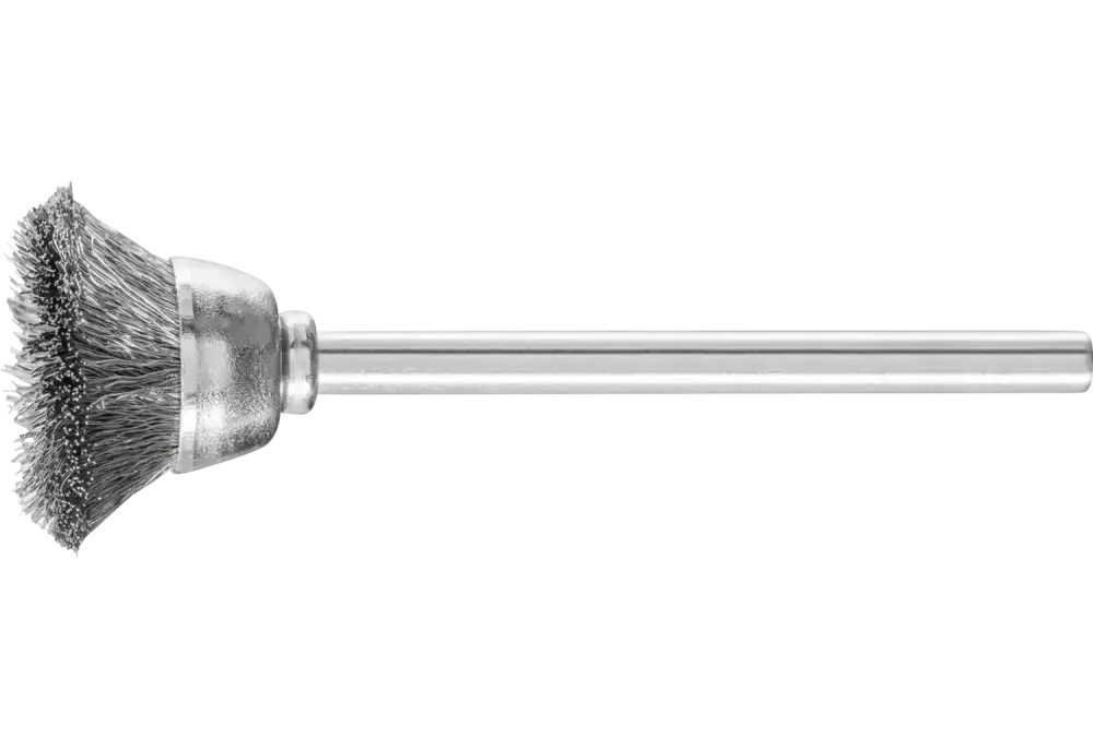 Miniaturowa szczotka garnkowa TBU Ø18 mm trzpień Ø3 mm drut ze stali nierdzewnej Ø0,10 1