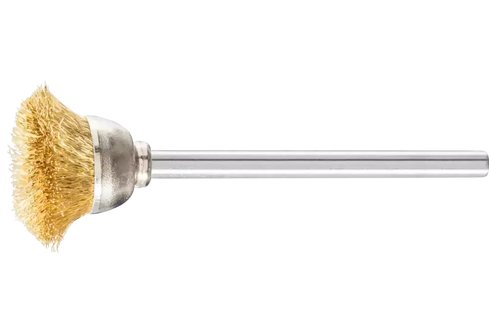 Miniaturowa szczotka garnkowa TBU Ø18 mm trzpień Ø3 mm drut mosiężny Ø0,10 1