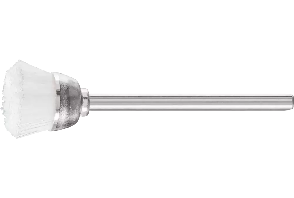 Miniaturowa szczotka garnkowa TBU Ø18 mm trzpień Ø3 mm włosie z tworzywa sztucznego Ø0,15 1