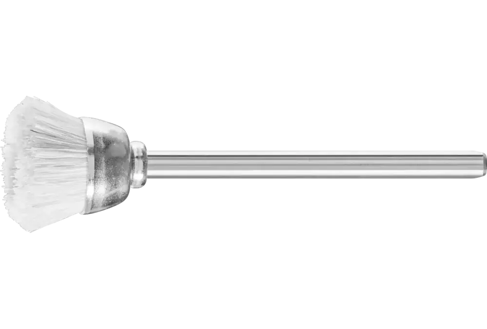 Miniaturowa szczotka garnkowa TBU Ø18 mm trzpień Ø3 mm białe włosie kozie 1