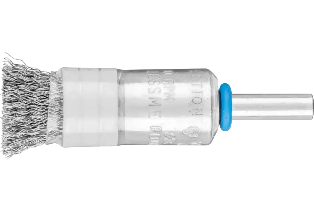 Niepleciona szczotka-pędzelek z pierścieniem wsporczym PBUR Ø13 mm trzpień Ø6 mm drut ze stali nierdzewnej Ø0,20 1