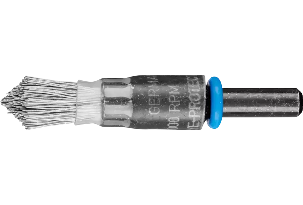 Szpiczasta szczotka-pędzelek niepleciona PBUS Ø10 mm trzpień Ø6 mm drut ze stali szlachetnej Ø0,30 1