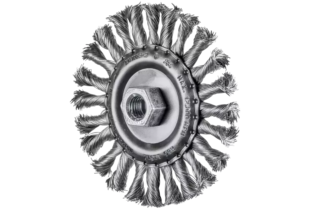 Szczotka tarczowa pleciona COMBITWIST RBG Ø 115 x 12 mm M14 drut ze stali nierdzewnej Ø 0,35 mm do szlifierki kątowej 1