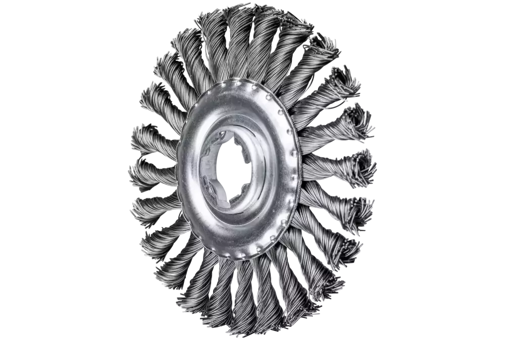 Szczotka tarczowa pleciona RBG Ø 125 × 12 otwór 22,2 mm / X-LOCK drut stalowy Ø 0,50 mm do szlifierki kątowej 1