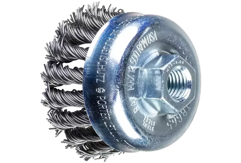 Szczotka garnkowa pleciona TBG Ø 65 mm M14, drut ze stali Ø 0,80 mm do szlifierki kątowej 1