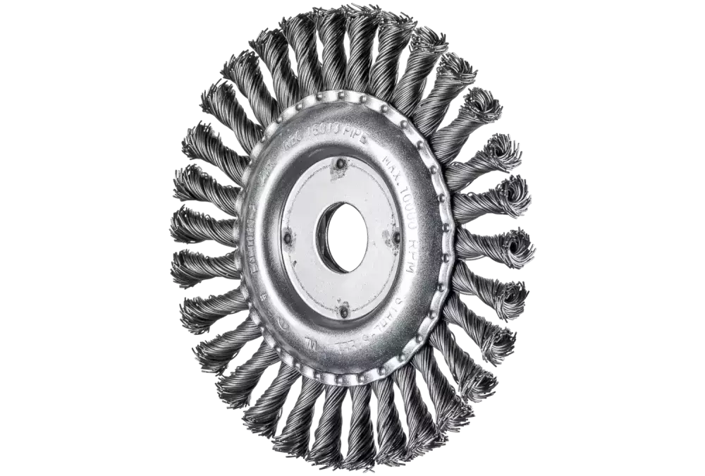 Szczotka tarczowa pleciona RBG Ø150 × 13 × 22,2 mm, drut stalowy Ø0,60 mm do szlifierki kątowej 1