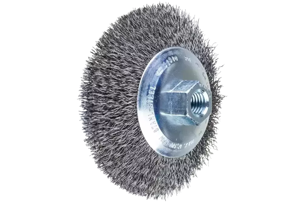 Szczotka stożkowa niepleciona KBU Ø 115 × 10 mm M14 drut stalowy Ø 0,35 mm do szlifierki kątowej 1