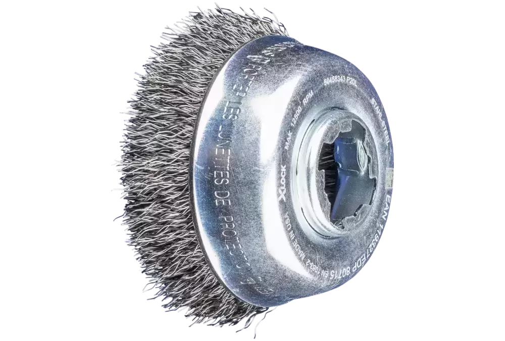 Szczotka garnkowa niepleciona TBU Ø75, otwór 22,2 mm/X-LOCK drut ze stali Ø0,30 mm do szlifierki kątowej 1