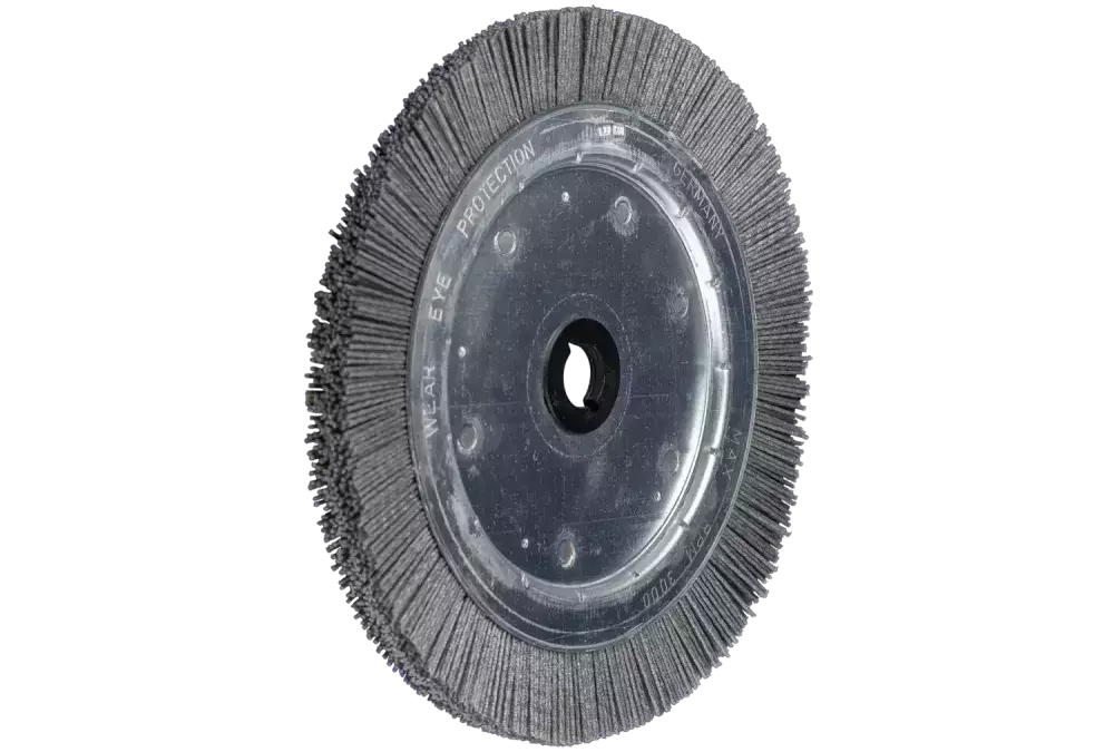 Szczotka tarczowa wąska niepleciona RBU Ø 250 × 16x zmienny otwór, włókno SiC Ø 1,00 mm ziarno 80 1