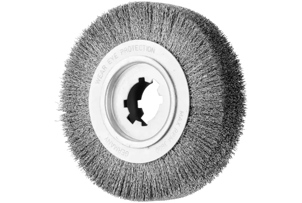 Szczotka do usuwania gratów, niepleciona RBU Ø 250 × 60 × 50,8 mm, otwór, drut ze stali nierdzewnej Ø 0,50 mm, stacjonarna 1