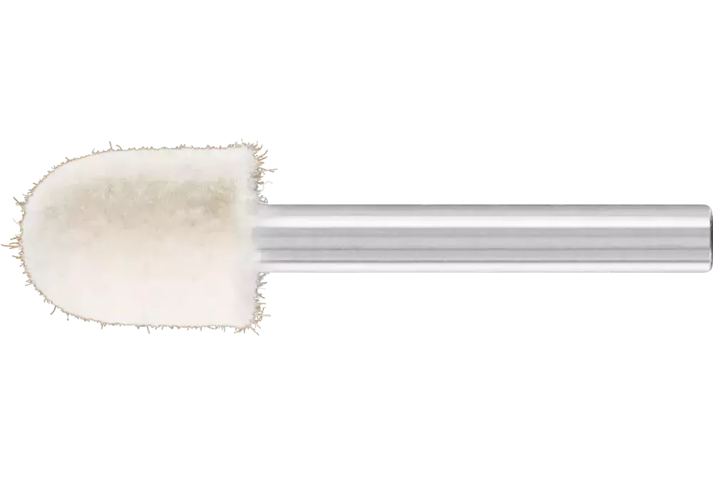 Średnio twarde filcowe trzpienie polerskie o kształcie kulisto-walcowym Ø 15 × 20 mm trzpień Ø 6 mm 1