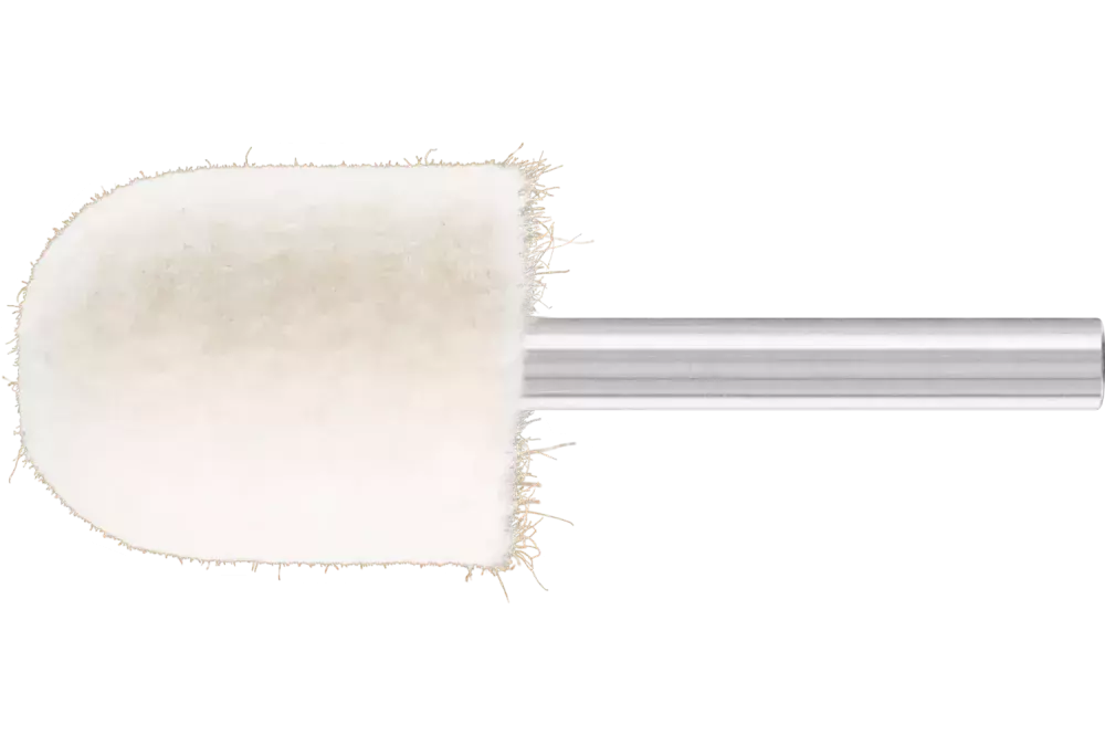 Średnio twarde filcowe trzpienie polerskie o kształcie kulisto-walcowym Ø 25 × 30 mm trzpień Ø 6 mm 1