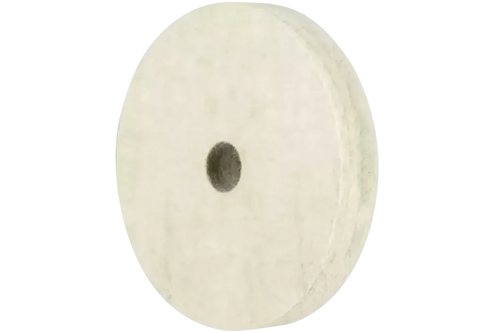 Krążek filcowy z wkładem mosiężnym FKSC Ø 125 × 20 mm, otwór Ø 10 mm, do polerki wstępnej 1