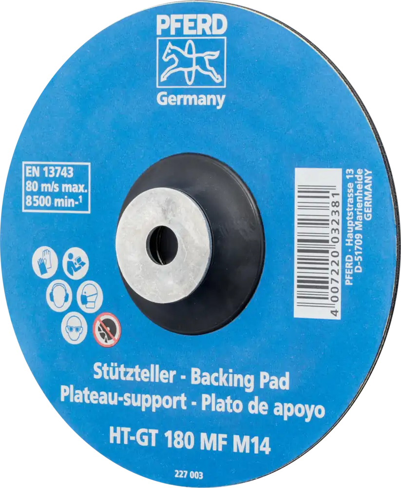 Talerz wsporczy z nakrętką mocującą H-GT 180mm M14 do szlifierki kątowej Pferd 44890220 1