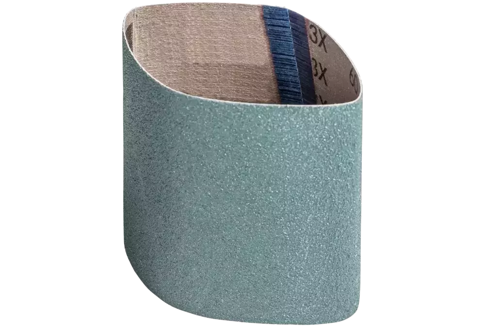 Taśma ścierna cyrkon BA 100 × 282 mm Z60 do szlifu zgrubnego do walców Ø90 × 100 mm z napędem walcowym 1