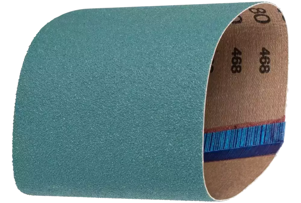Taśma ścierna cyrkon BA 100 × 282 mm Z80 do szlifu zgrubnego do walców Ø90 × 100 mm z napędem walcowym 1