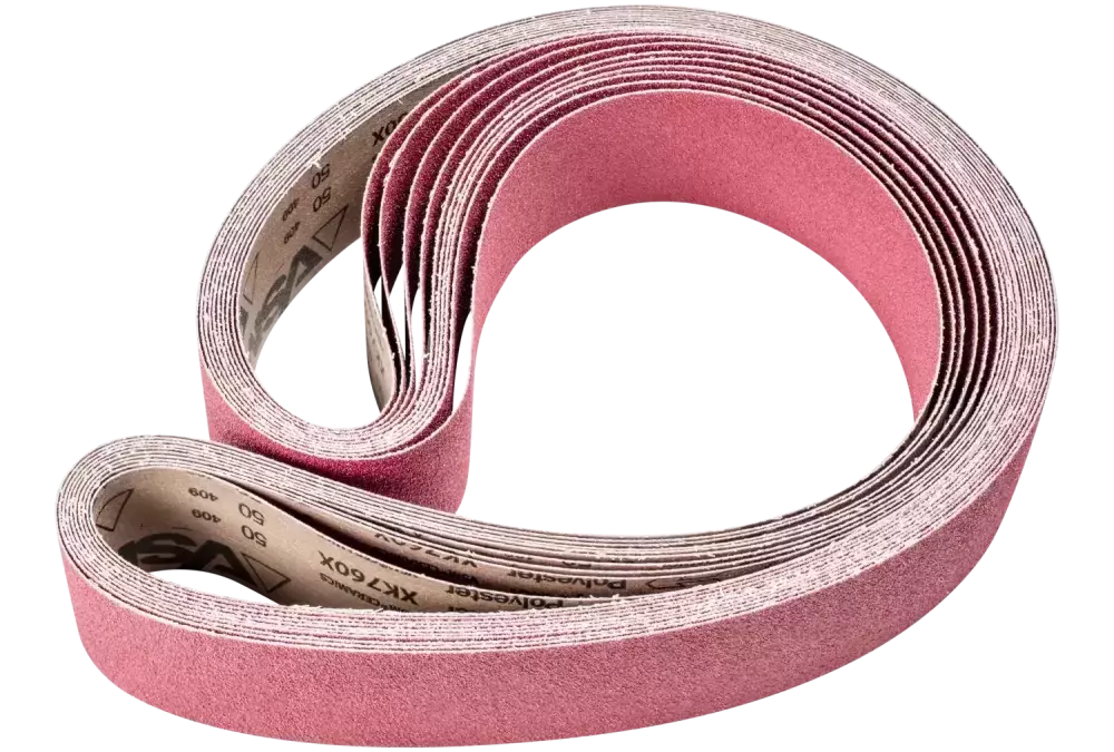 Taśma ścierna z ziarnem ceramicznym BA 75 × 2000 mm CO50 do usuwania maksymalnej ilości materiału na stali szlifierką taśmową 1
