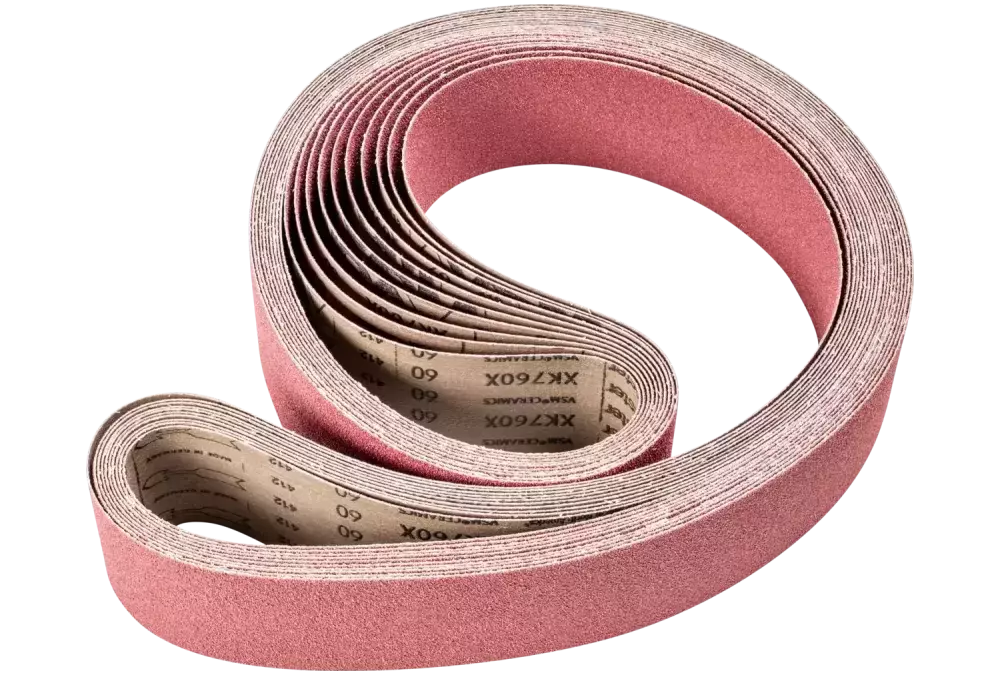 Taśma ścierna z ziarnem ceramicznym BA 75 × 2000 mm CO60 do usuwania maksymalnej ilości materiału na stali szlifierką taśmową 1