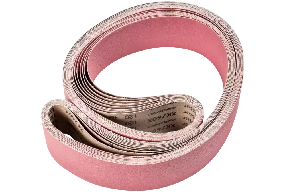 Taśma ścierna z ziarnem ceramicznym BA 75 × 2000 mm CO120 do usuwania maksymalnej ilości materiału na stali szlifierką taśmową 1