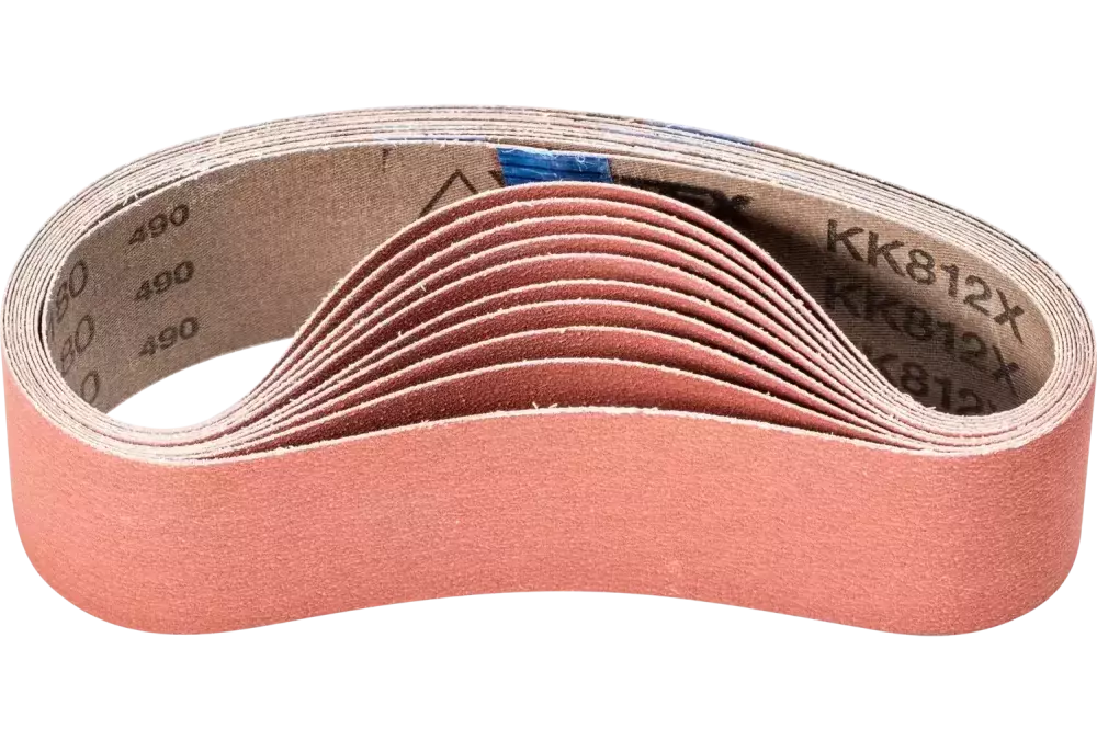 Taśma ścierna BA Korund 50 × 450 mm A-COOL180 do stali nierdzewnej ze szlifierką taśmową do szlifowania rur 1