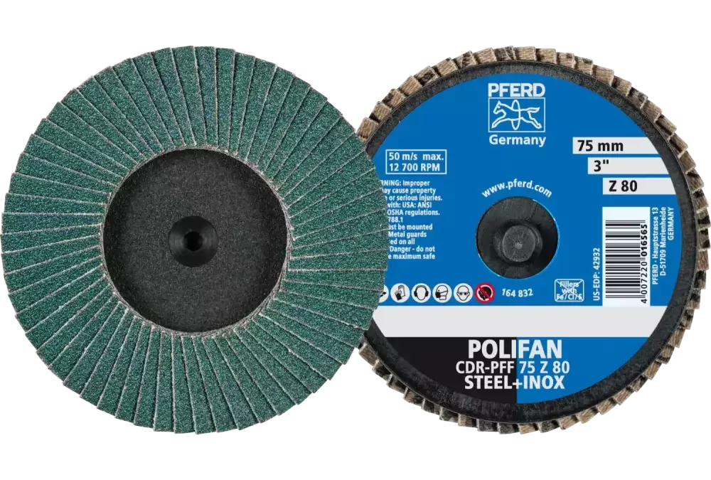 COMBIDISC Zirkon Mini-POLIFAN CDR Ø 75 mm Z80 do stali hartowanej 1