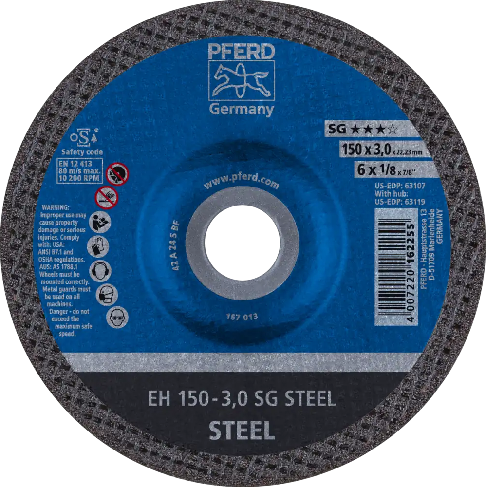 Tarcza do cięcia metalu 150x3,8x22,23 SG STEEL wypukła Pferd 61323122 1