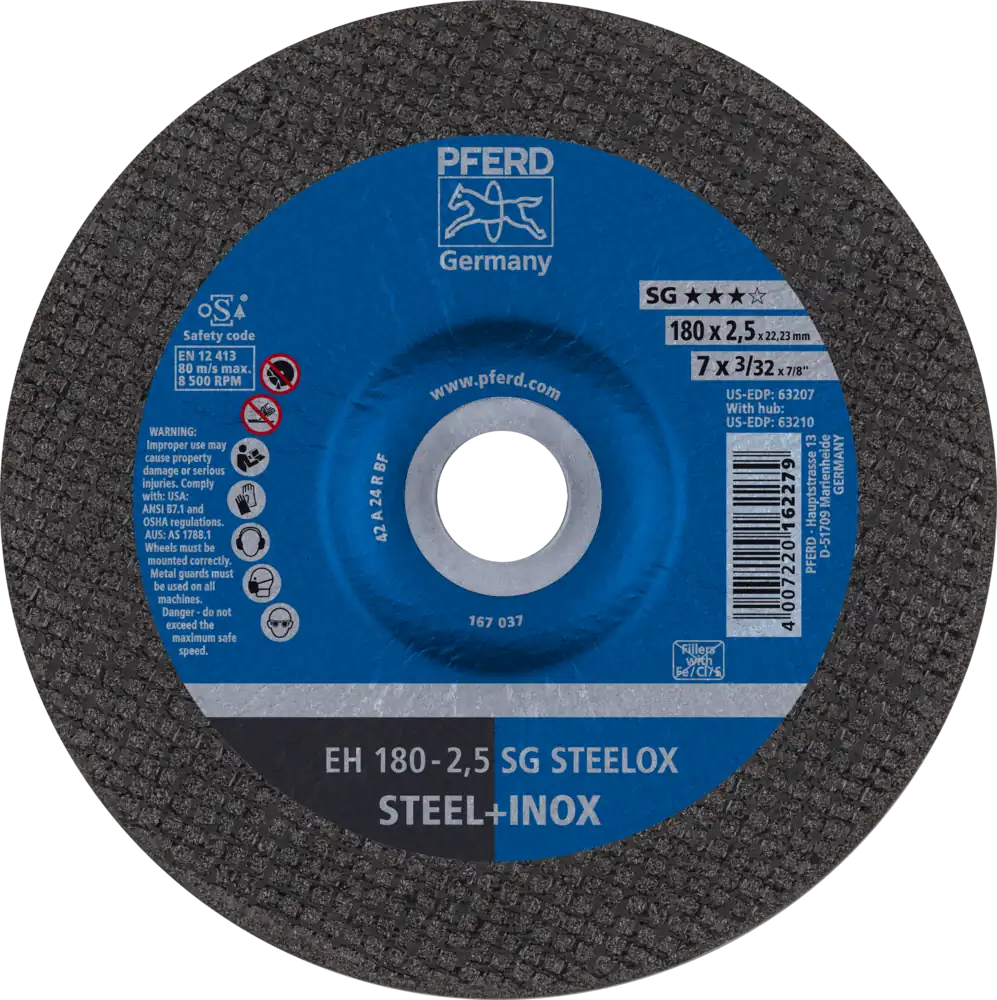 Tarcza do cięcia metalu 180x2,5x22,23 SG STEELOX wypukła Pferd 61323223 1