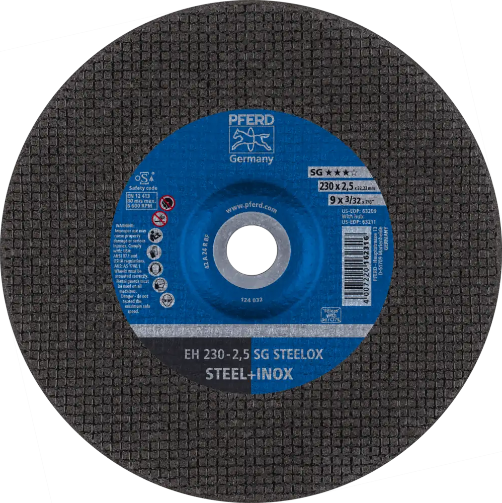 Tarcza do cięcia metalu 230x2,5x22,23 SG STEELOX wypukła Pferd 61324223 1
