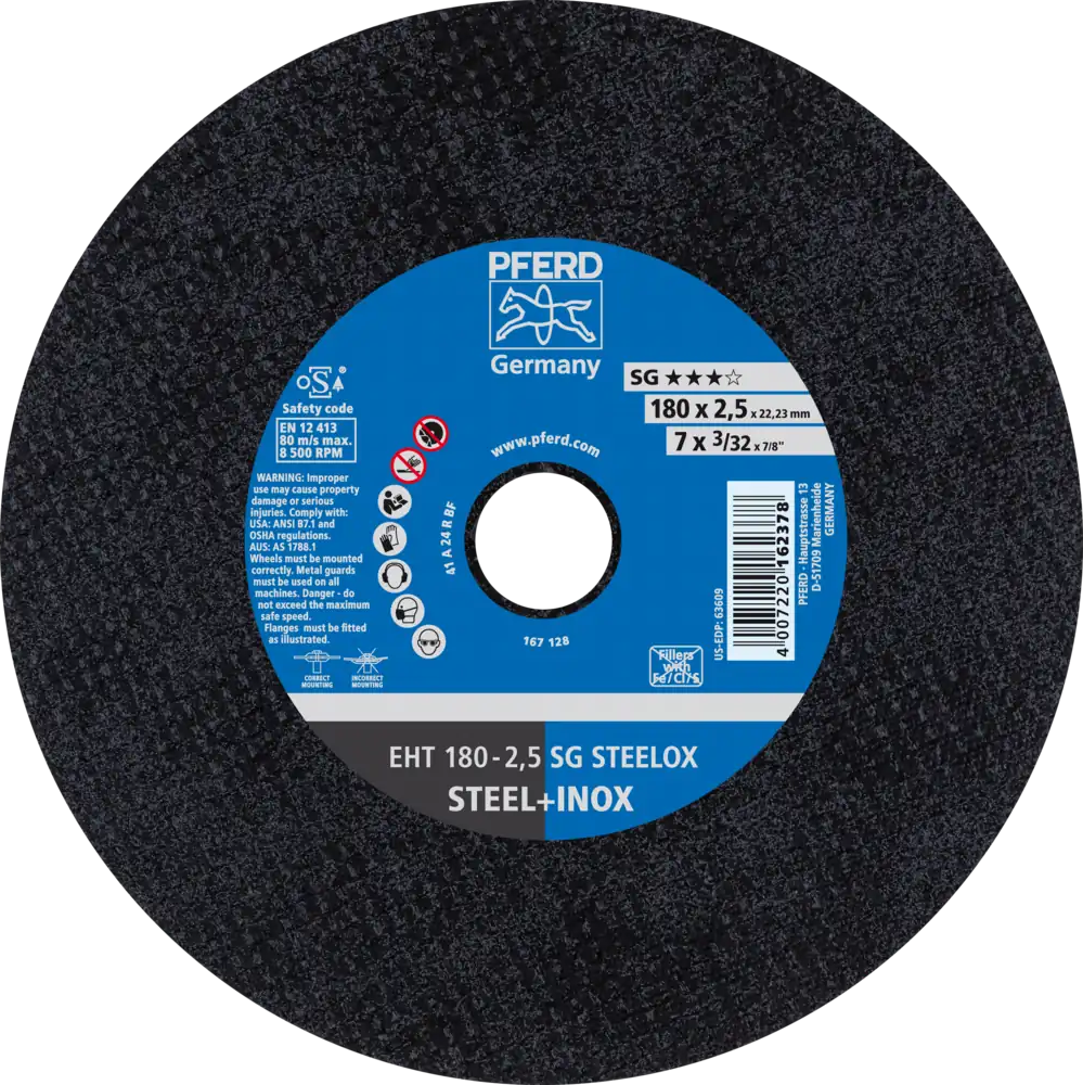 Tarcza do cięcia metalu 180x2,5x22,23 SG STEELOX płaska Pferd 61326422 1