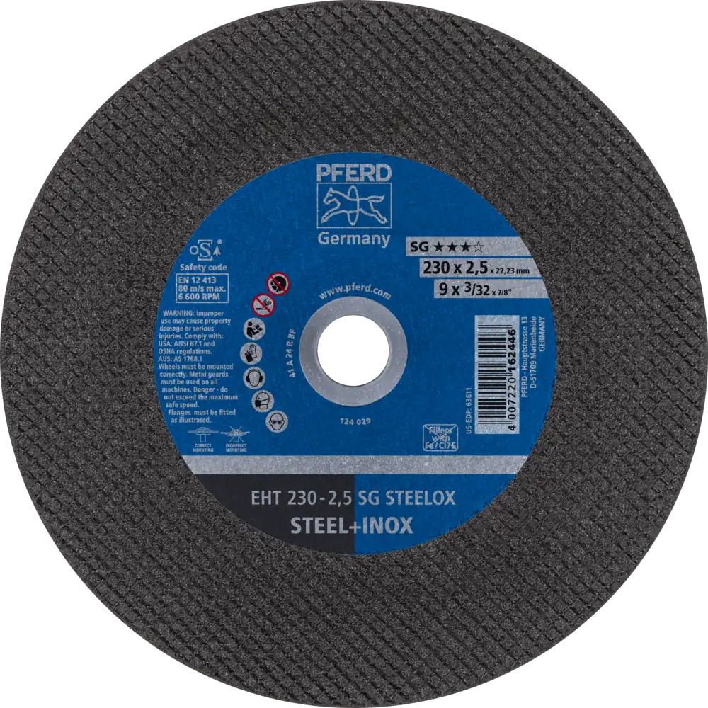 Tarcza do cięcia metalu 230x2,5x22,23 SG STEELOX płaska Pferd 61328422 1