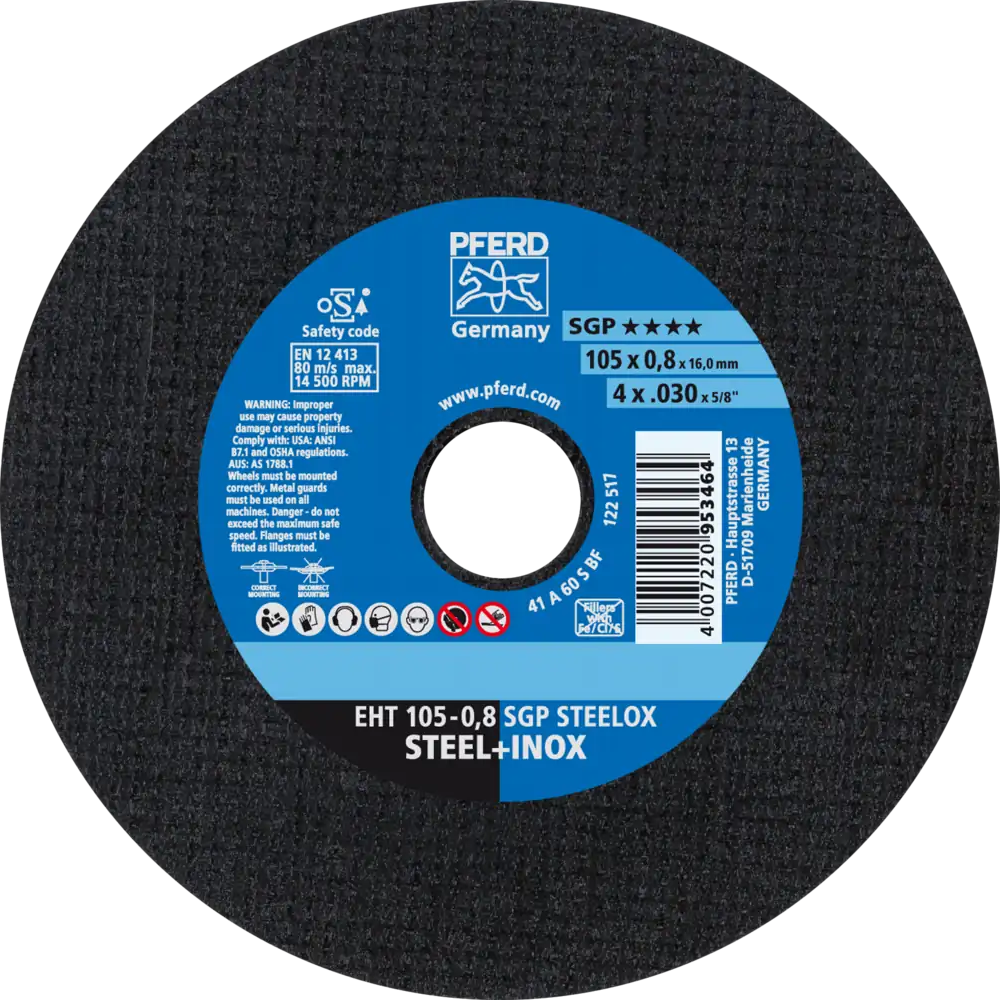 Tarcza do cięcia metalu 105x0,8x16 SGP STEELOX płaska Pferd 61330008 1