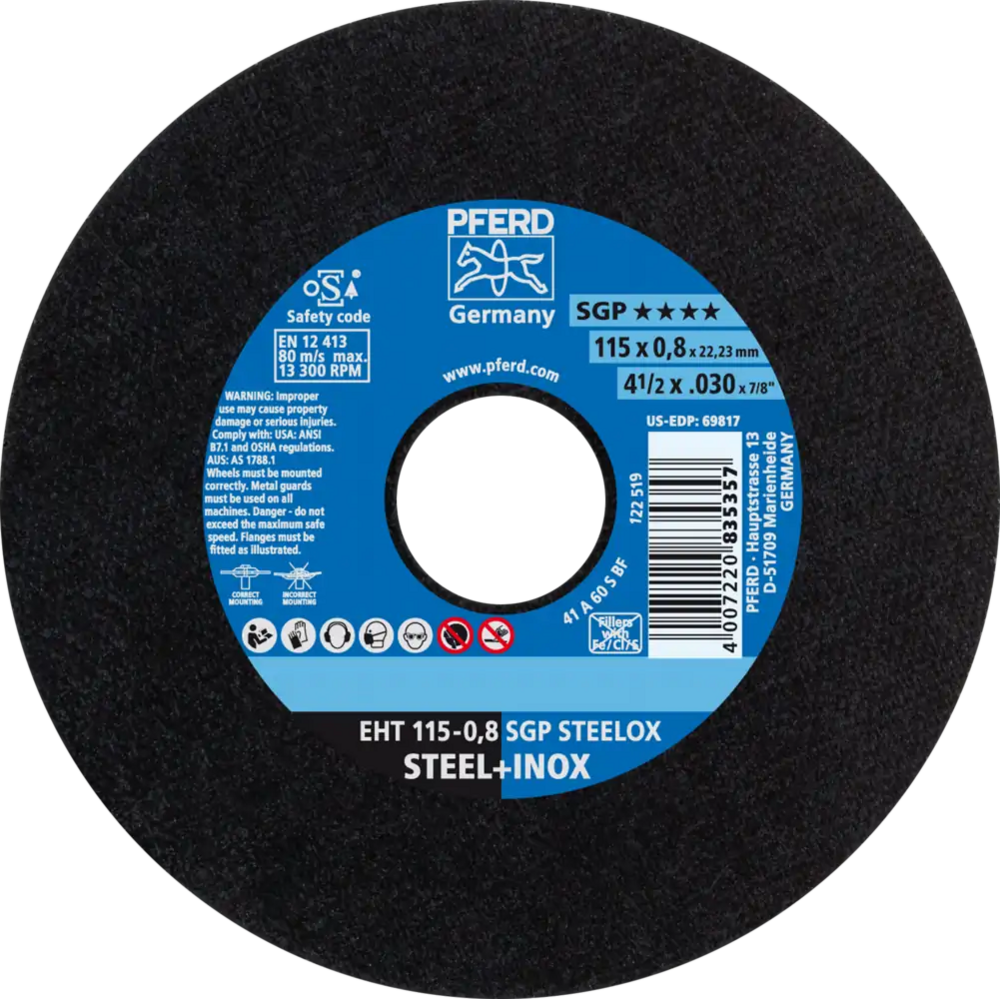 Tarcza do cięcia metalu 115x0,8x22,23 SGP STEELOX płaska Pferd 61340394 1
