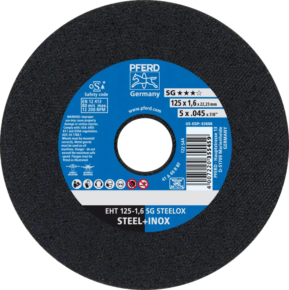 Tarcza do cięcia metalu 150x1,6x22,23 SG STEELOX płaska Pferd 61342122 1