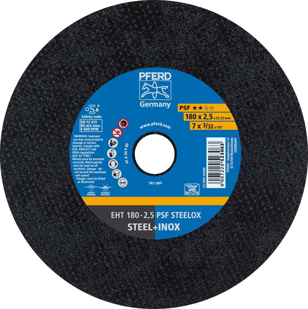 Tarcza do cięcia metalu 180x2,5x22,23 PSF STEELOX płaska Pferd 61726122 1