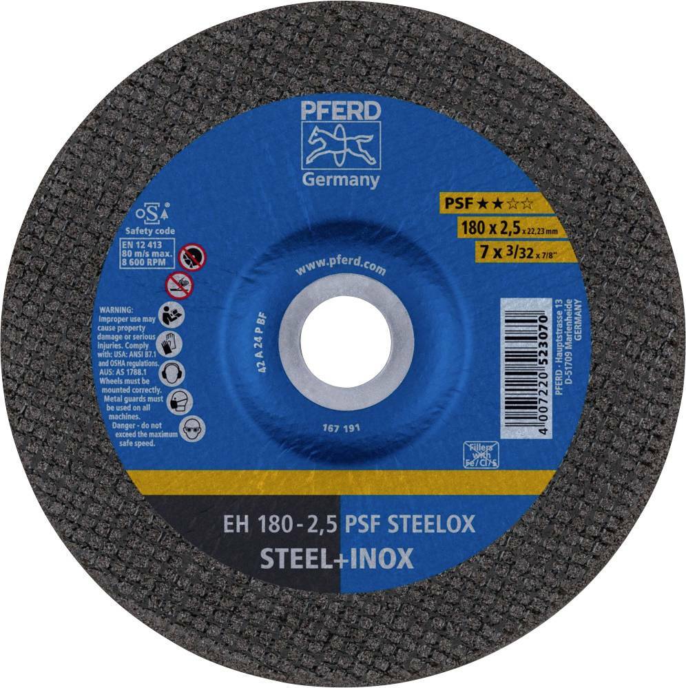 Tarcza do cięcia metalu 180x2,5x22,23 PSF STEELOX wypukła Pferd 61726326 1
