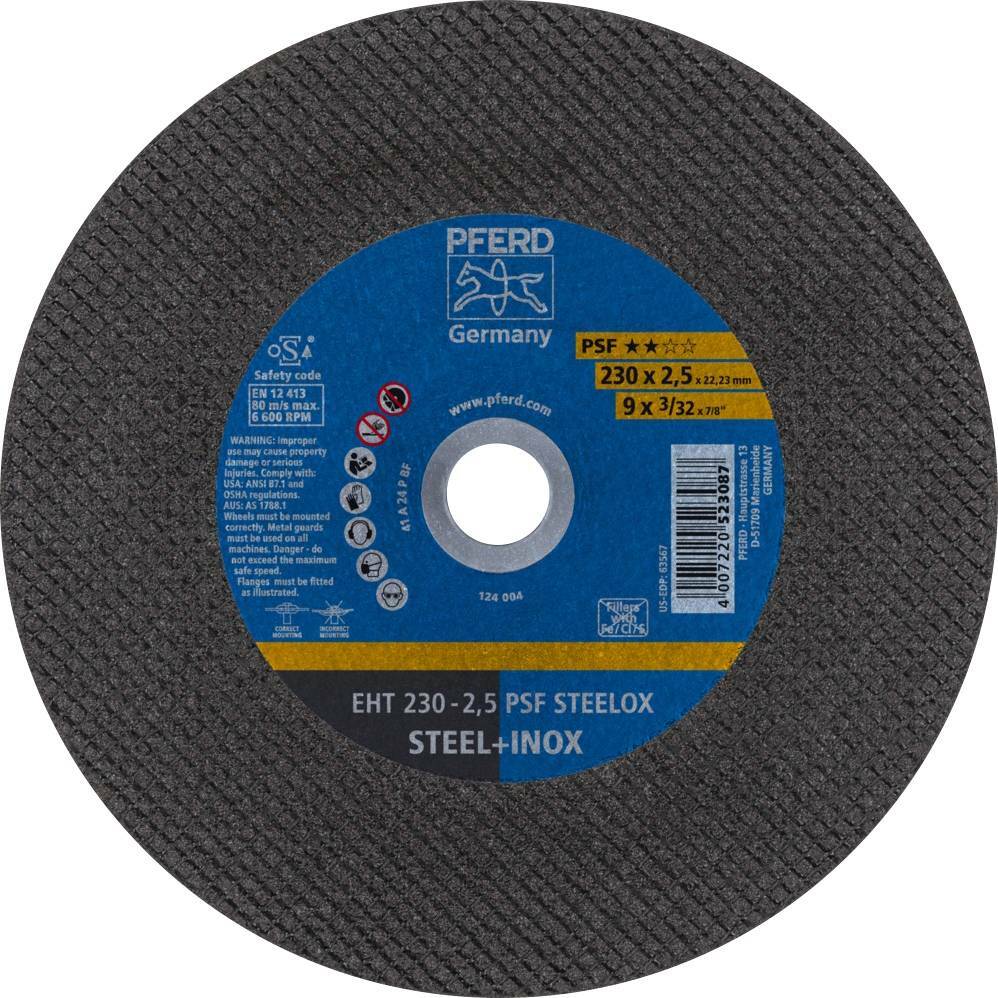 Tarcza do cięcia metalu 230x2,5x22,23 PSF STEELOX płaska Pferd 61728122 1