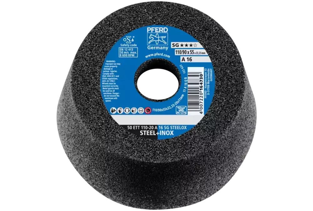 Ściernica garnkowa ETT 110 × 20 × 22,23 mm A16 linia wydajna SG STEELOX do stali/stali nierdzewnej 1