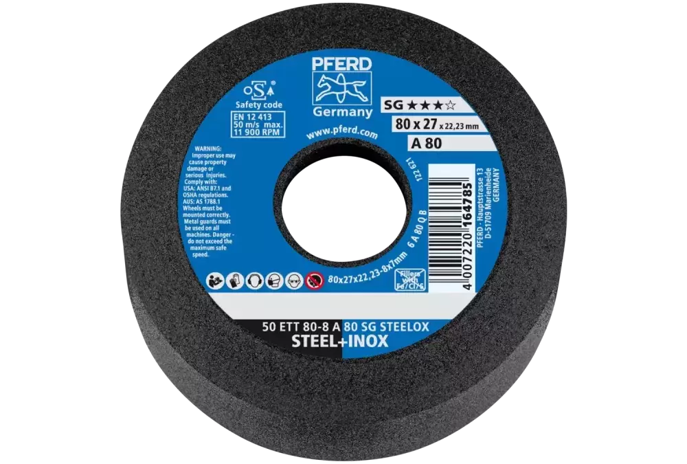 Ściernica garnkowa ETT 80 × 8x22,23 mm A80 linia wydajna SG STEELOX do stali/stali nierdzewnej 1