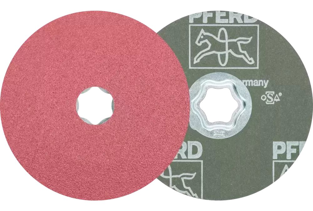 Tarcza fibrowa z ziarnem ceramicznym COMBICLICK Ø115 mm CO80 do szlifu zgrubnego na stali 1